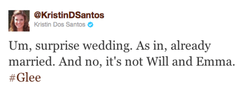 Yes/No Spoiler Tweet: Someone's already married. Not Wemma. 